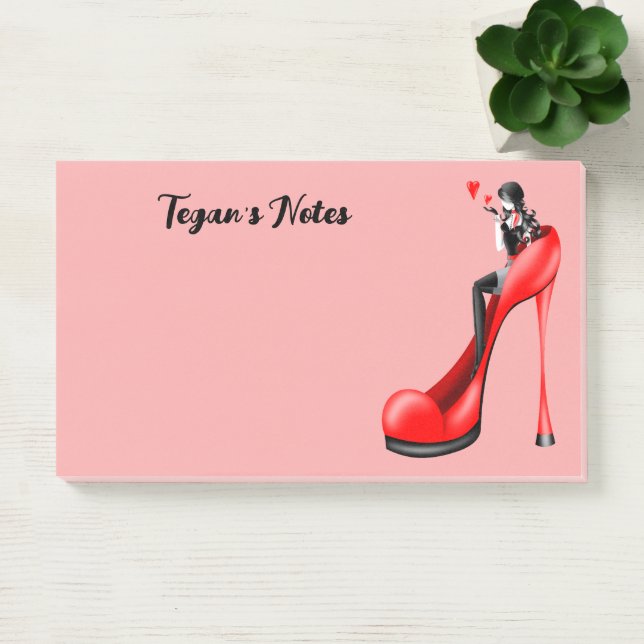 Custom Fashion Diva in Stiletto Red  Post-it Notes (Office)