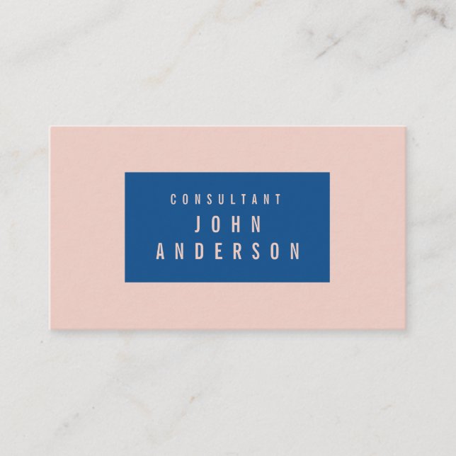Custom Fashion Pale Dogwood and Lapis Blue Setting Business Card (Front)