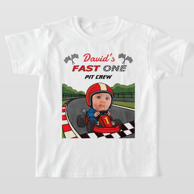 Custom Fast One Pit Crew Kids T-Shirt (Laydown)