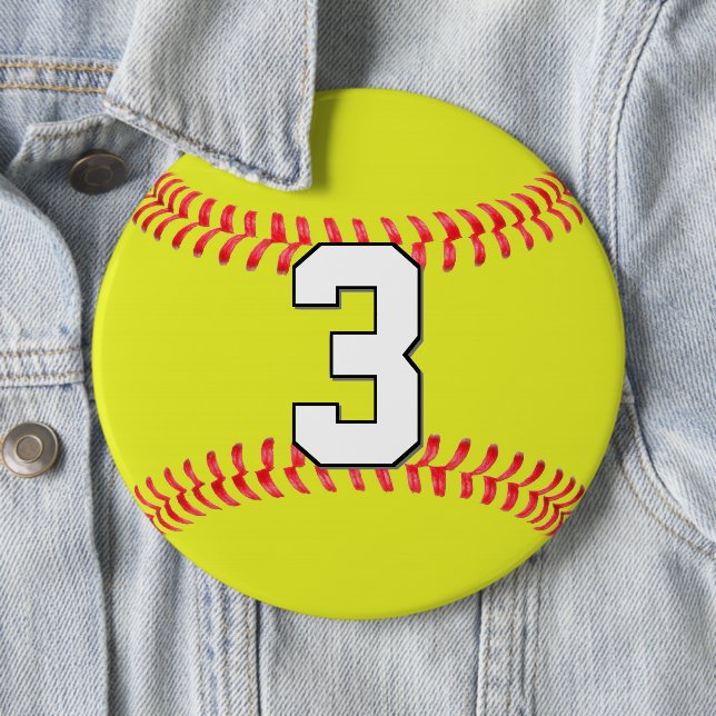 Custom Fastpitch Softball Player Jersey Number 6 Cm Round Badge (In Situ)