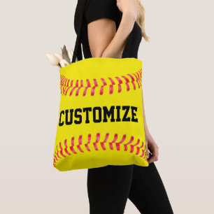 Custom Fastpitch Softball Team Name or Text Sports Tote Bag