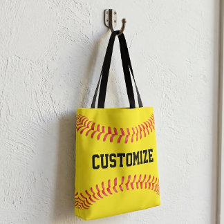 Custom Fastpitch Softball Team Name or Text Sports Tote Bag