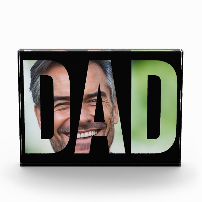 Custom father photo bold simple image cutout block (Front)