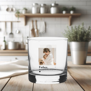 Custom Father Photo Personalised Dad Whiskey Glass