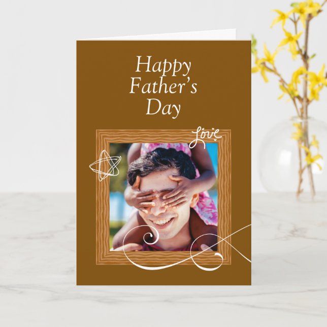 Custom Father’s Day Card with Photo – Personalised (Yellow Flower)