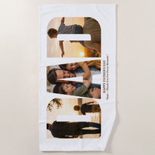 Custom Father’s Day Photo Collage Card Beach Towel