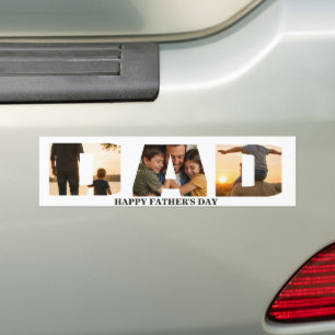 Custom Father’s Day Photo Collage Card  Bumper Sticker