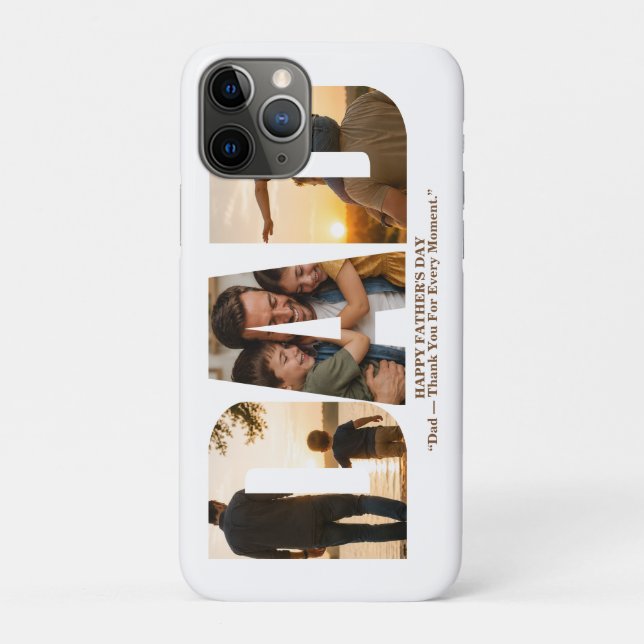 Custom Father’s Day Photo Collage Card  Case-Mate iPhone Case (Back)