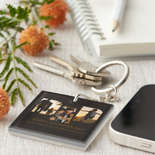 Custom Father’s Day Photo Collage Card Key Ring