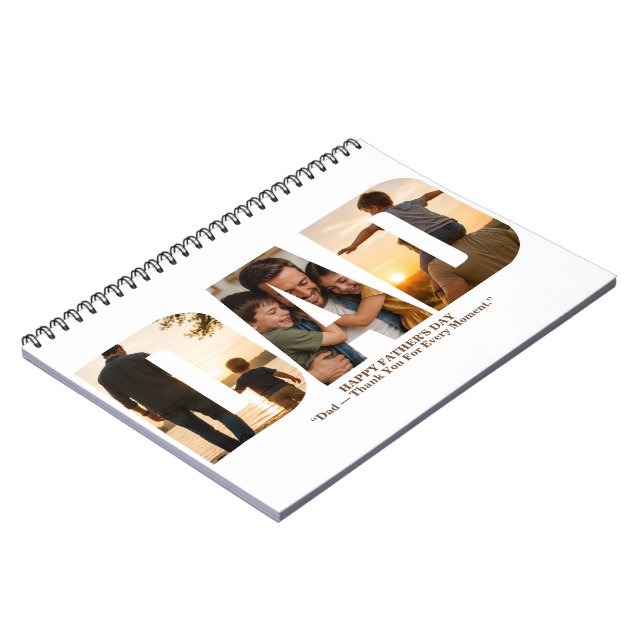 Custom Father’s Day Photo Collage Card  Notebook (Left Side)