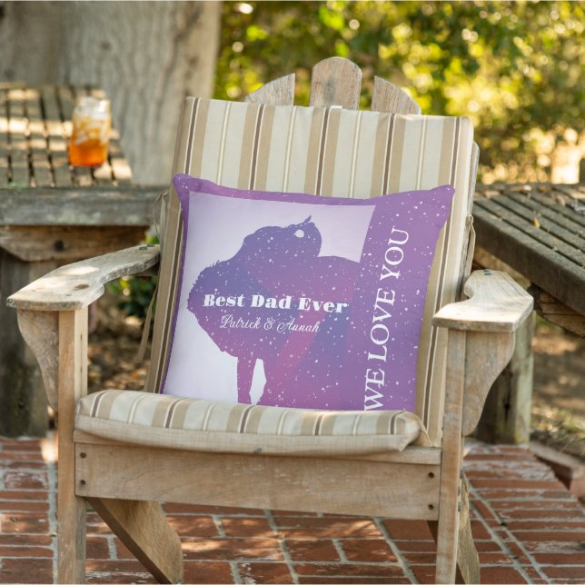 Custom Fatherhood Appreciation Purple Night Sky Cushion (Chair)