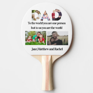 Custom Father's Day 5 Photo Collage  Ping Pong Paddle