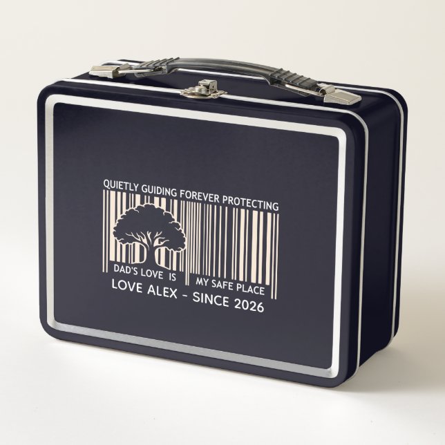 Custom Father's Day Barcode Metal Lunchbox (Front)