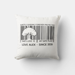 Custom Father's Day Barcode Throw Pillow⁠ Cushion