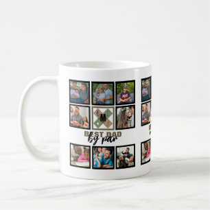 Custom Fathers Day Best Dad By Par 8 Photo Collage Coffee Mug