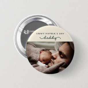 Custom Father's Day Cute Minimalist Photo 6 Cm Round Badge