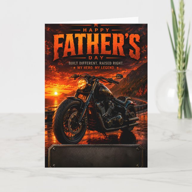 Custom Father's Day Motorcycle Greeting Card (Front)