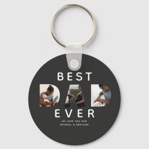 Custom Fathers Day Photo Collage Best Dad Ever Key Ring