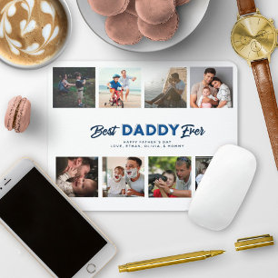 Custom Father's Day Photo Collage Best Daddy Ever Mouse Pad