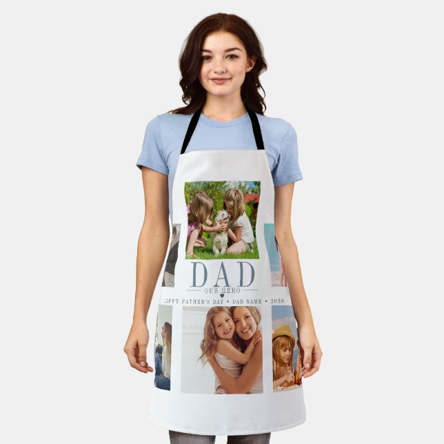 Custom Father's Day Photo Collage Cooking Apron  (Worn)