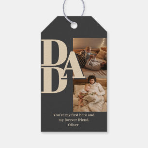 Custom Father's Day Photo Collage   DAD Letters -  Gift Tags
