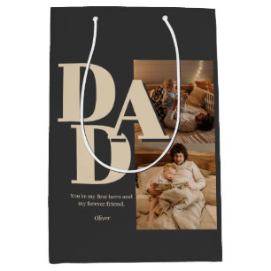 Custom Father's Day Photo Collage   DAD Letters -  Medium Gift Bag