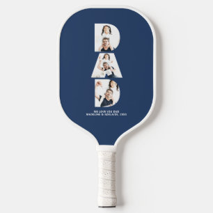 Custom Fathers Day Photo Collage Dad Personalised Pickleball Paddle