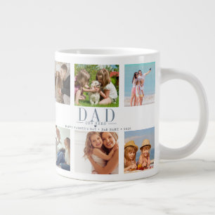 Custom Father's Day Photo Collage for Dad Large Coffee Mug