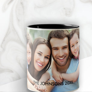 Custom Father's Day Photo Mug Black Text