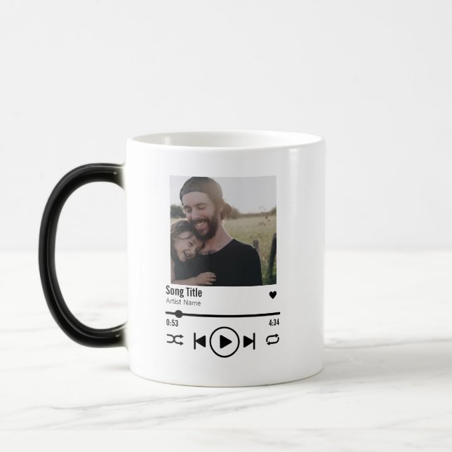 Custom Father's Day Photo Song Playlist Magic Mug (Left)