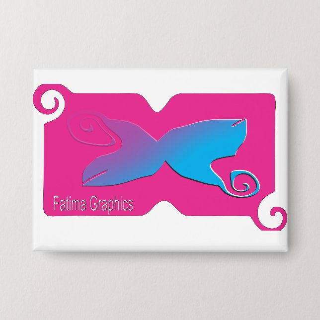Custom Fatima Graphics Gradient Pin Button  (Front)