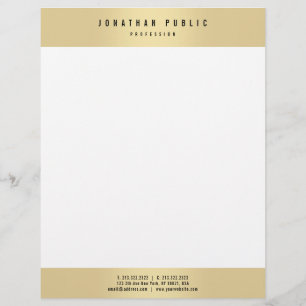 Custom Faux Gold Elegant Glamour Modern Template Custom Letterhead