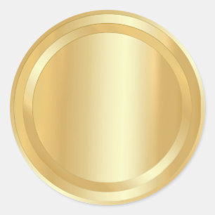 Custom Faux Gold Elegant Glamourous Trendy Templat Classic Round Sticker