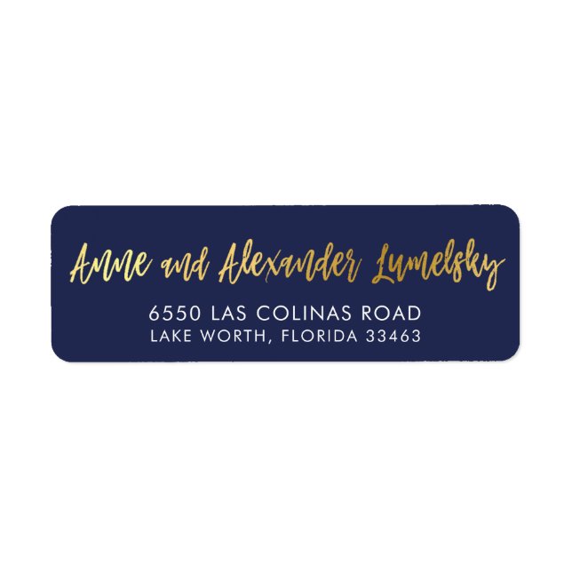 CUSTOM faux gold foil names navy + gold (Front)
