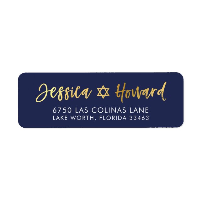 CUSTOM faux gold foil names navy + gold ZACHARY (Front)
