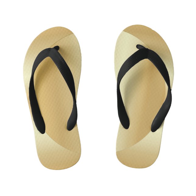 Custom Faux Gold Glamourous Modern Template Kid's Jandals (Footbed)