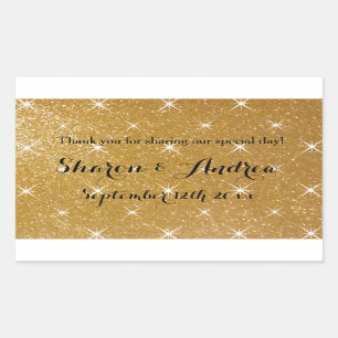 Custom faux gold glitter sparkly wedding stickers