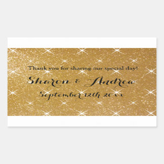 Custom faux gold glitter sparkly wedding stickers
