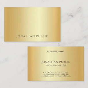 Custom Faux Gold Minimalist Template Luxury Business Card