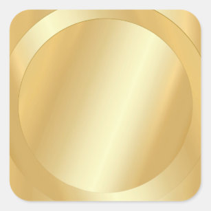 Custom Faux Gold Modern Add Your Text Blank Square Sticker