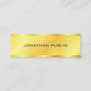 Custom Faux Gold Modern Elegant Premium Silk Mini Business Card