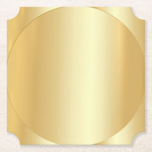Custom Faux Gold Modern Glamourous Blank Elegant Paper Coaster