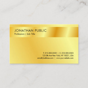 Custom Faux Gold Modern Professional Template Business Card