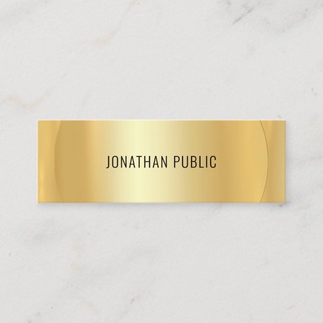 Custom Faux Gold Professional Modern Template Mini Business Card (Front)