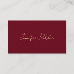 Custom Faux Gold Text Script Luxury Premium Thick Business Card