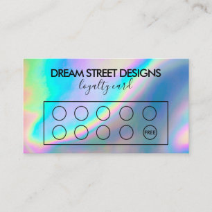 Custom Faux Holo Green Loyalty Card