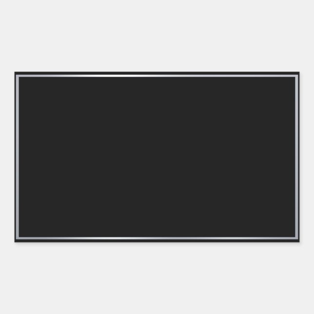 Custom Faux Silver Black Elegant Blank Template Rectangular Sticker (Front)