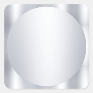 Custom Faux Silver Blank Template Add Your Text Square Sticker