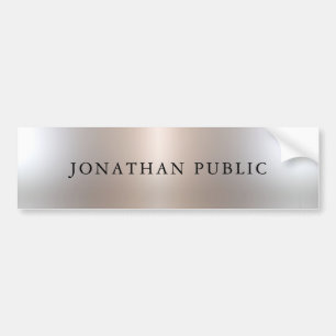 Custom Faux Silver Professional Glamourous Templat Bumper Sticker