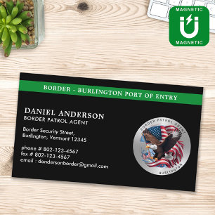 Custom Federal Law Enforcement Border Patrol Logo Magnetic Business Card